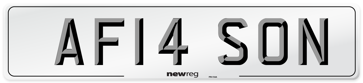 AF14 SON Number Plate from New Reg